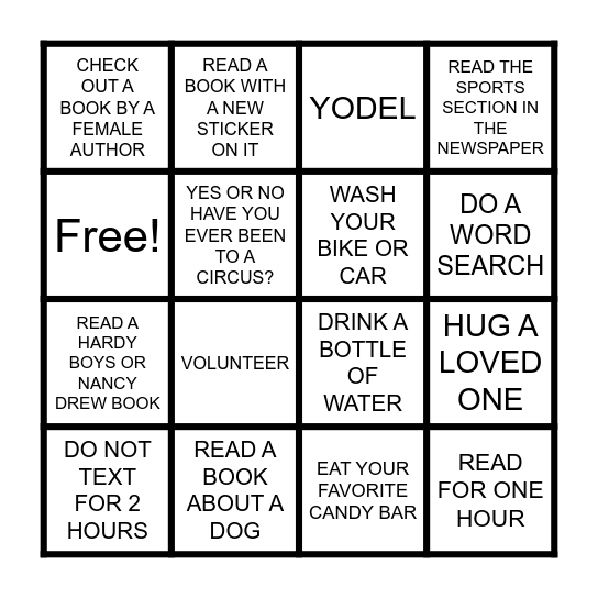 TEEN BINGO Card