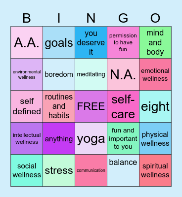 Wellness Bingo Card