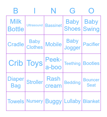 Baby Shower Bingo Card