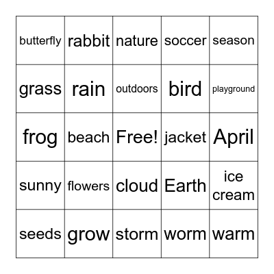 Spring BINGO! Bingo Card