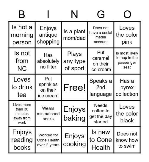 Find A Coworker Who... Bingo Card