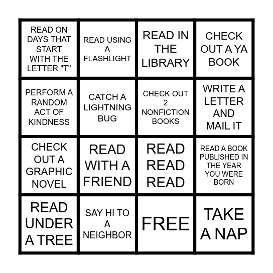 TEEN BINGO Card