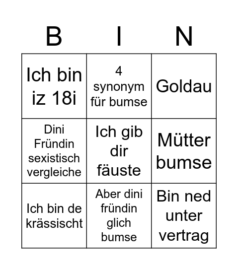 Lexi cypher bingo Card