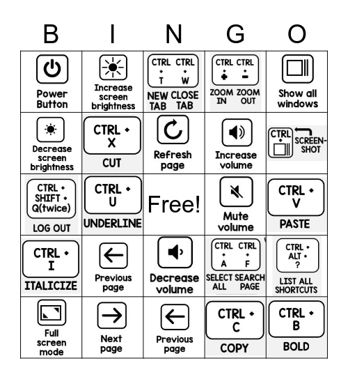 Chromebook Bingo Card