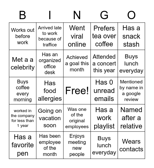 Reddy & Neumann 26th Anniversary Bingo Card