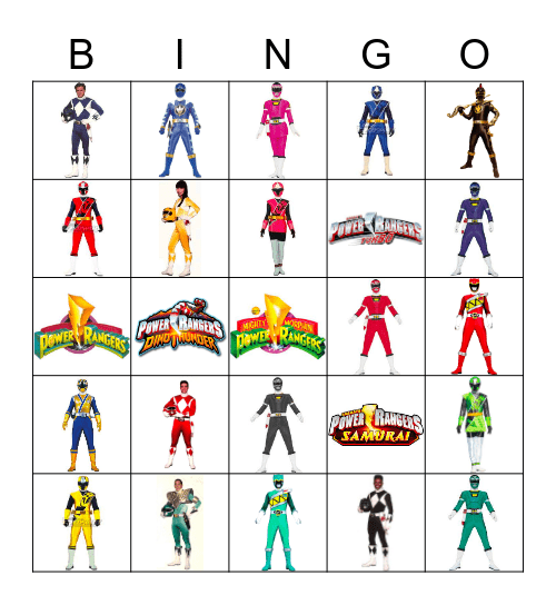 Power Rangers Bingo Card
