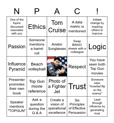 "Leadership Lessons from Top Gun" Bingo Card
