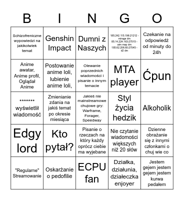 wilczury (udarhook) bingo Card