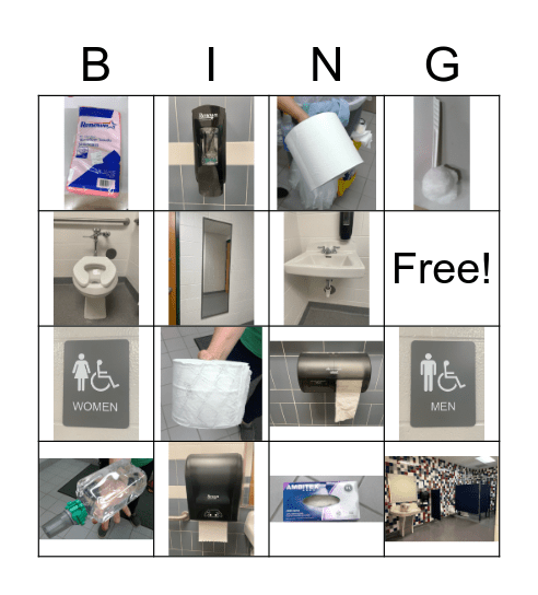 Bathroom Vocabulary Bingo Card