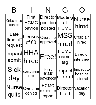 HCMC/HOTC BINGO Card