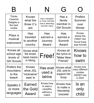 Human Bingo Card