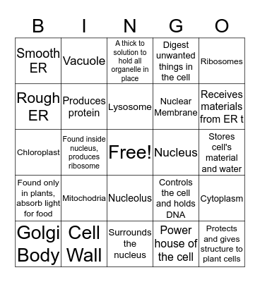 Cell Bingo Card