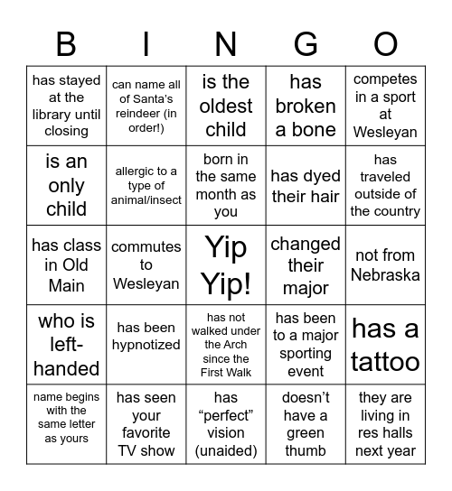 PWW Retreat Bingo! Bingo Card