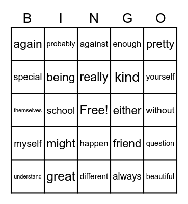 Spring Bloom Bingo Card