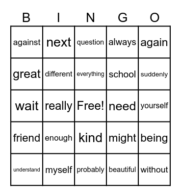 Spring Bloom Bingo Card
