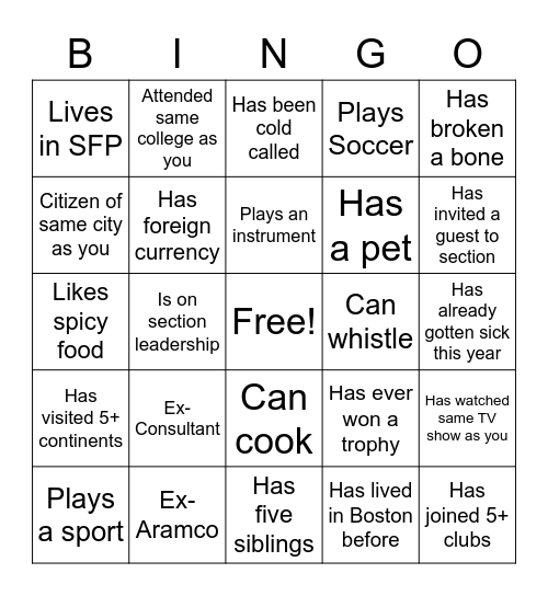 EC Retreat Bingo Card