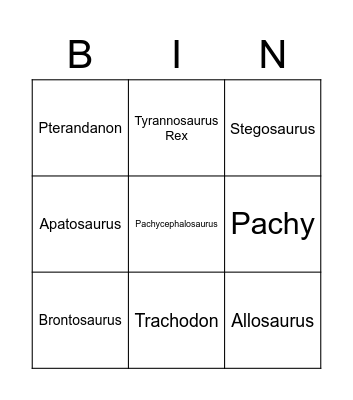 Dino Rhythm  Bingo Card