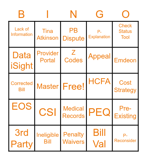 Tier 2 Rockstars Bingo Card