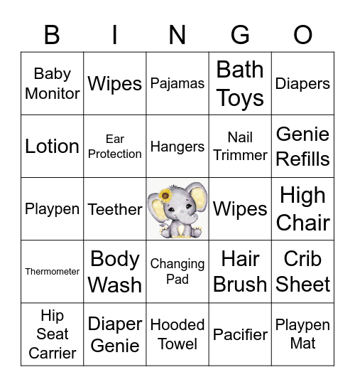 Baby "B"ee Bingo Card