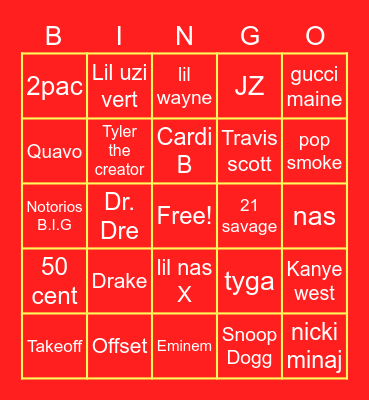 Rapperos Bingo Card