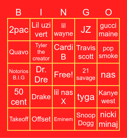 Rapperos Bingo Card