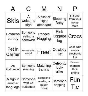 Denver Airport Bingo 2023 :) Bingo Card
