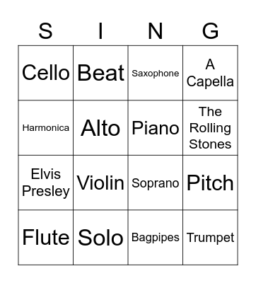 MUSIC MUSIC MUSIC Bingo Card