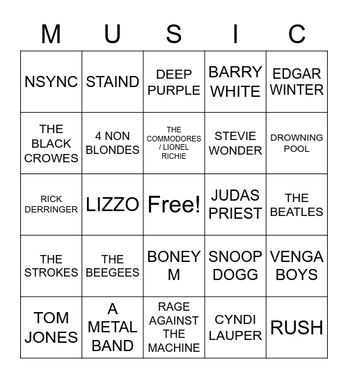 RADIO BINGO Card