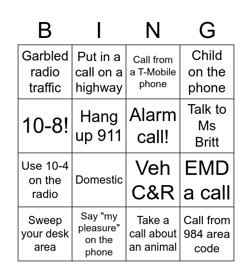 NPSTW Bingo Card