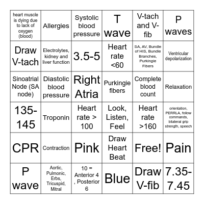 Clinical Bingo Card