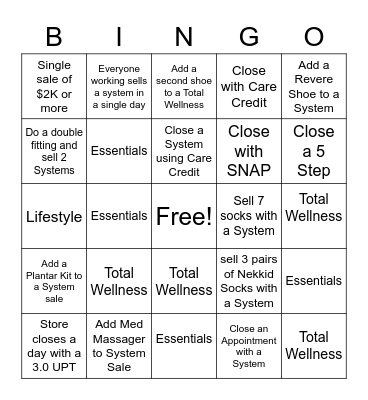 SYSTEM BINGO Card