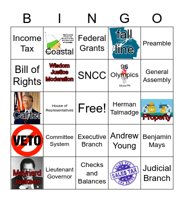 Modern Georgia Bingo Card