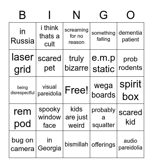 spooky Bingo Card