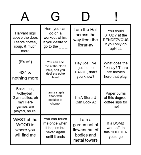 Sisterhood Retreat Riddle Bingo Card