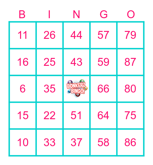 BONKERZ BINGO! Bingo Card