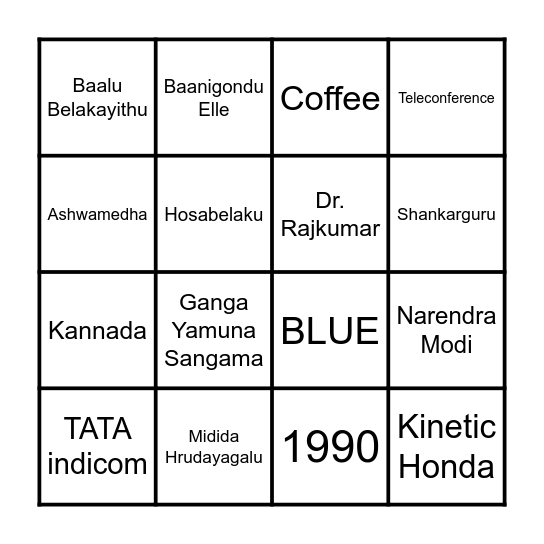 Prabhakar's 60th Birthday Bingo Card