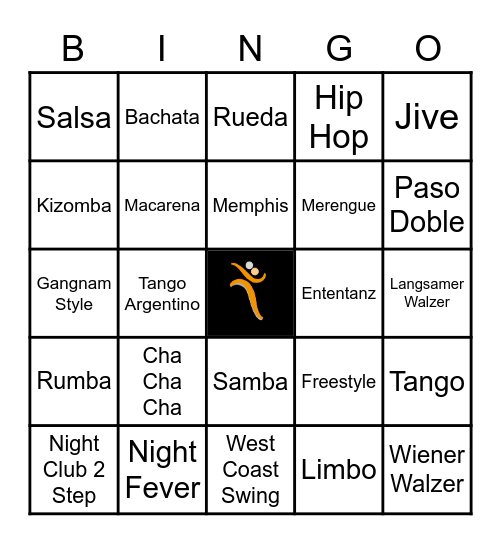 Tanz-Bingo Tanzschule Nagel Bingo Card