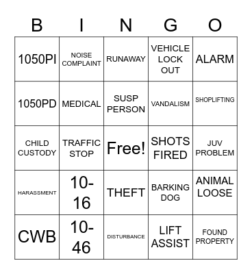 Dispatch Bingo Card