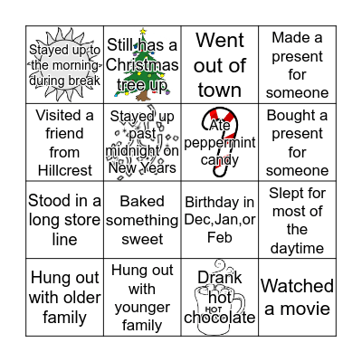 WINTER BREAK  Bingo Card