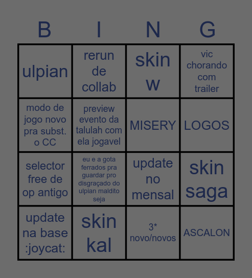 ARKNIGHTS 4TH ANNIVERSARY Bingo Card