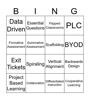 Buzzwords in Education Bingo Card
