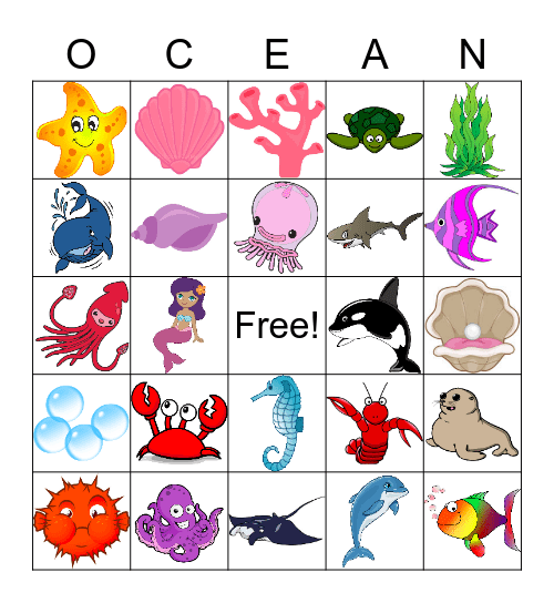 Under the Sea Bingo Card