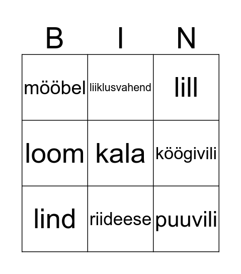 Bingo Card