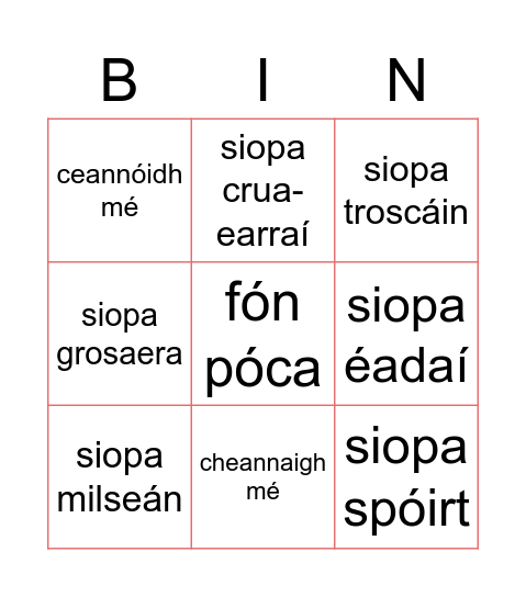 Ag siopadóireacht Bingo Card