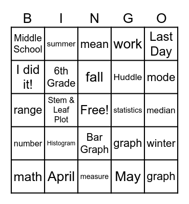 6 GR Huddle Bingo Card