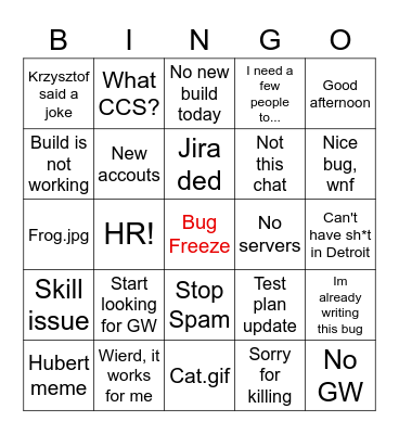 Detroit bingo Card