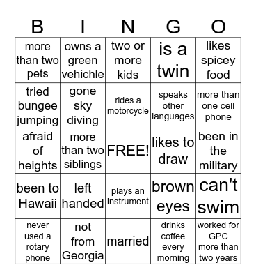 Transmission 101 BINGO Card
