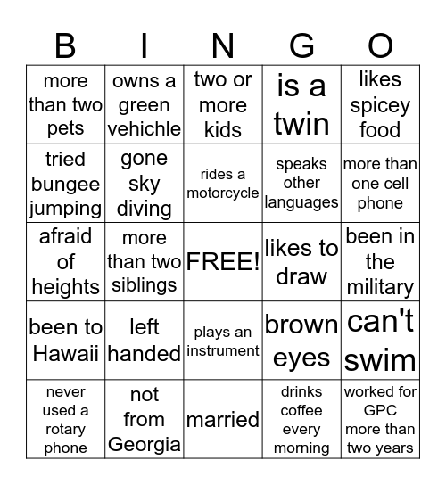 Transmission 101 BINGO Card
