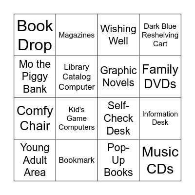 Library Scavenger Hunt Bingo Card