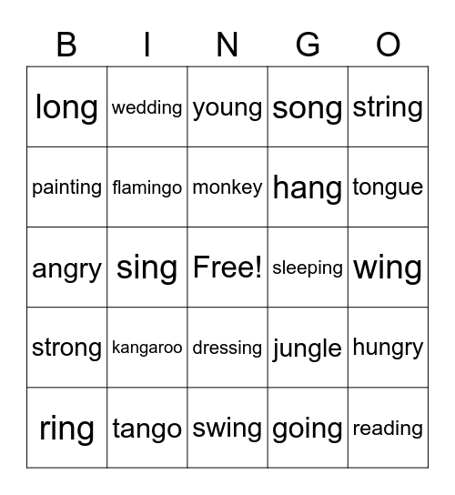 Ng Bingo Card